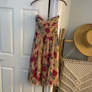 Unique Vintage strapless/corset dress, Floral